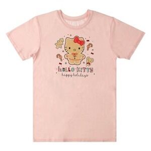 Hello Kitty Happy Holidays T-Shirt Adult MEDIUM NWT Sanrio Christmas Gingerbread